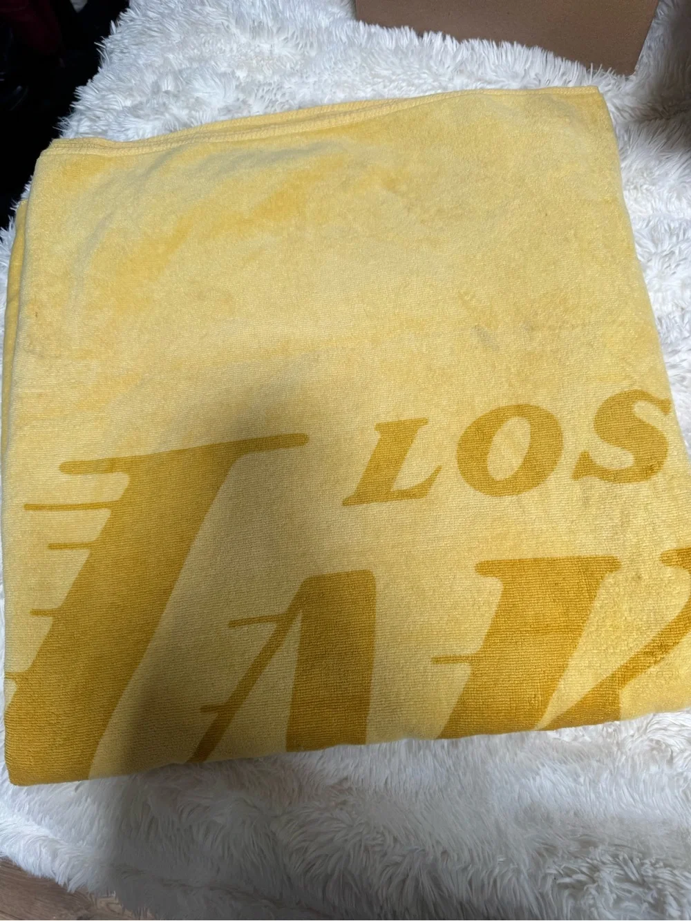Yellow Lakers Large Cotton Beach Blanket